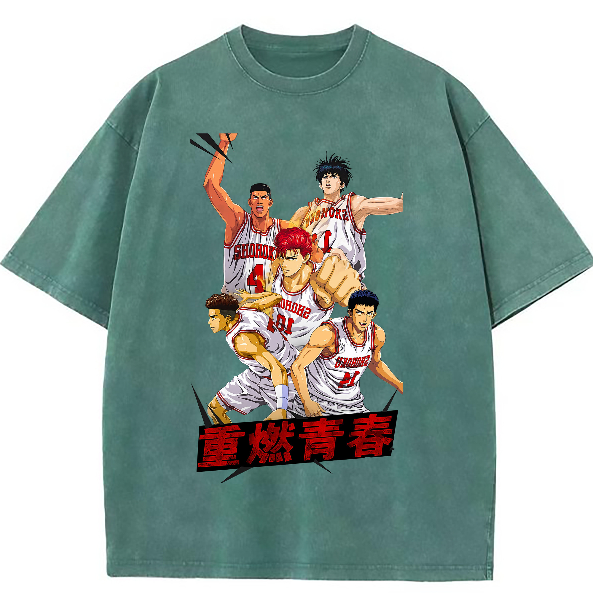 （画像用） SLAM DUNK／スラムダンク 綿100% ヴィンテージ風 半袖Tシャツ（フロントプリント）